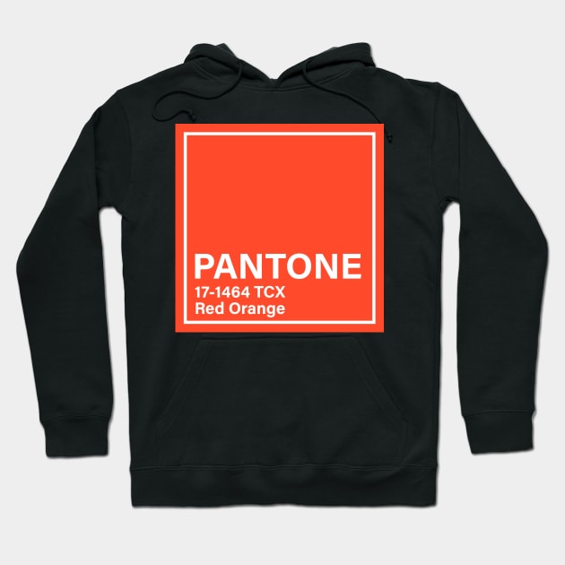 pantone 17-1464 TCX Red Orange Hoodie by princessmi-com